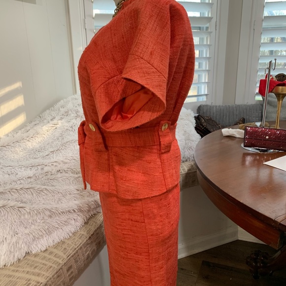 EUC Trina Turk Silk Orange Suit 4 - Picture 4 of 16